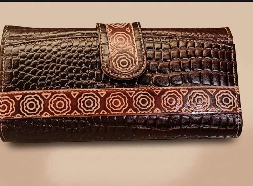Embossed Premium Leather Clutch Wallet